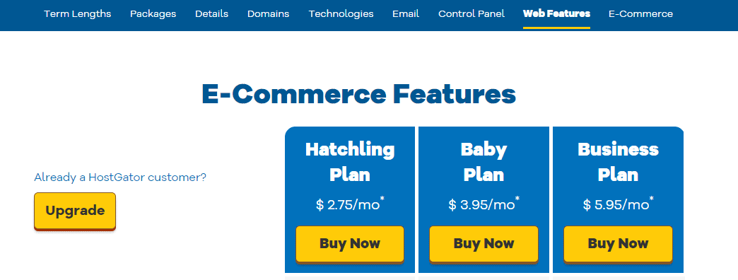 ecommerce features