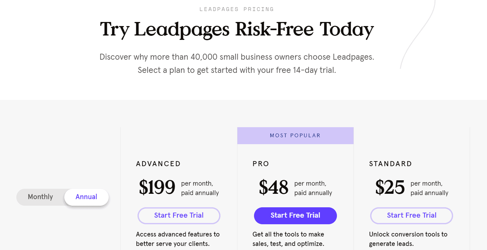 Leadpages Black Friday Sale Pricing