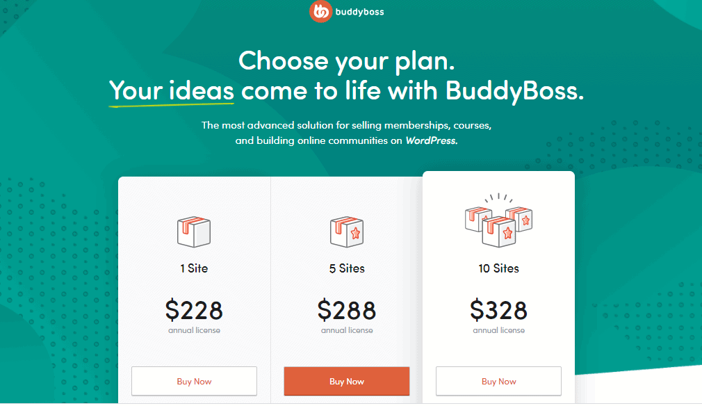 buddyboss pricing plans