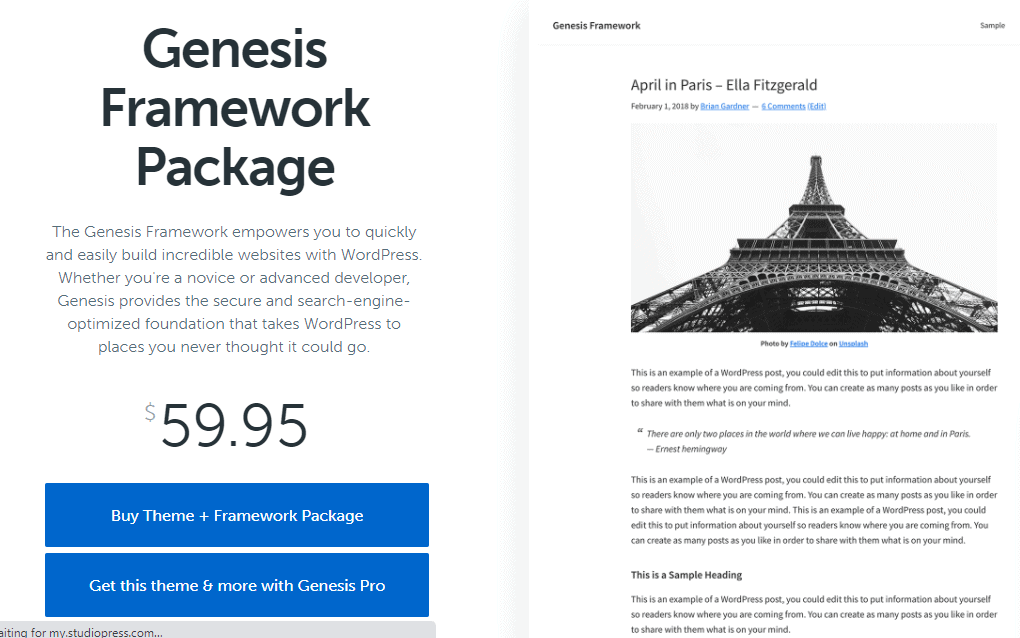 genesis framework package