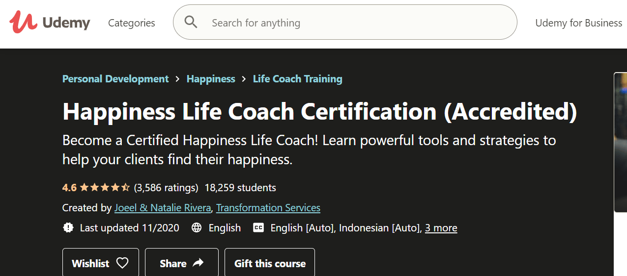 happiness coach certification