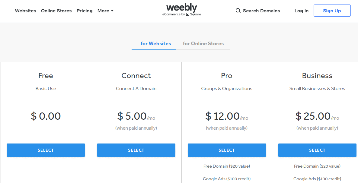 weebly black friday pricing plans