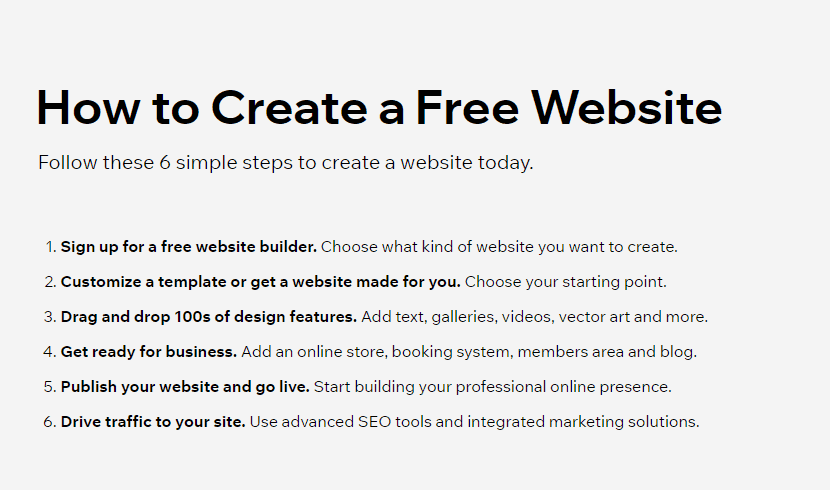 how to create a free website