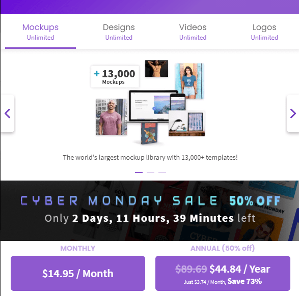 placeit mockups cyber monday