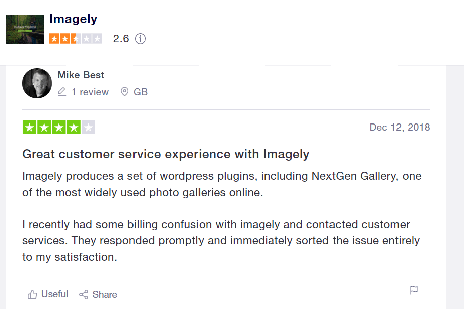 imagely customer review