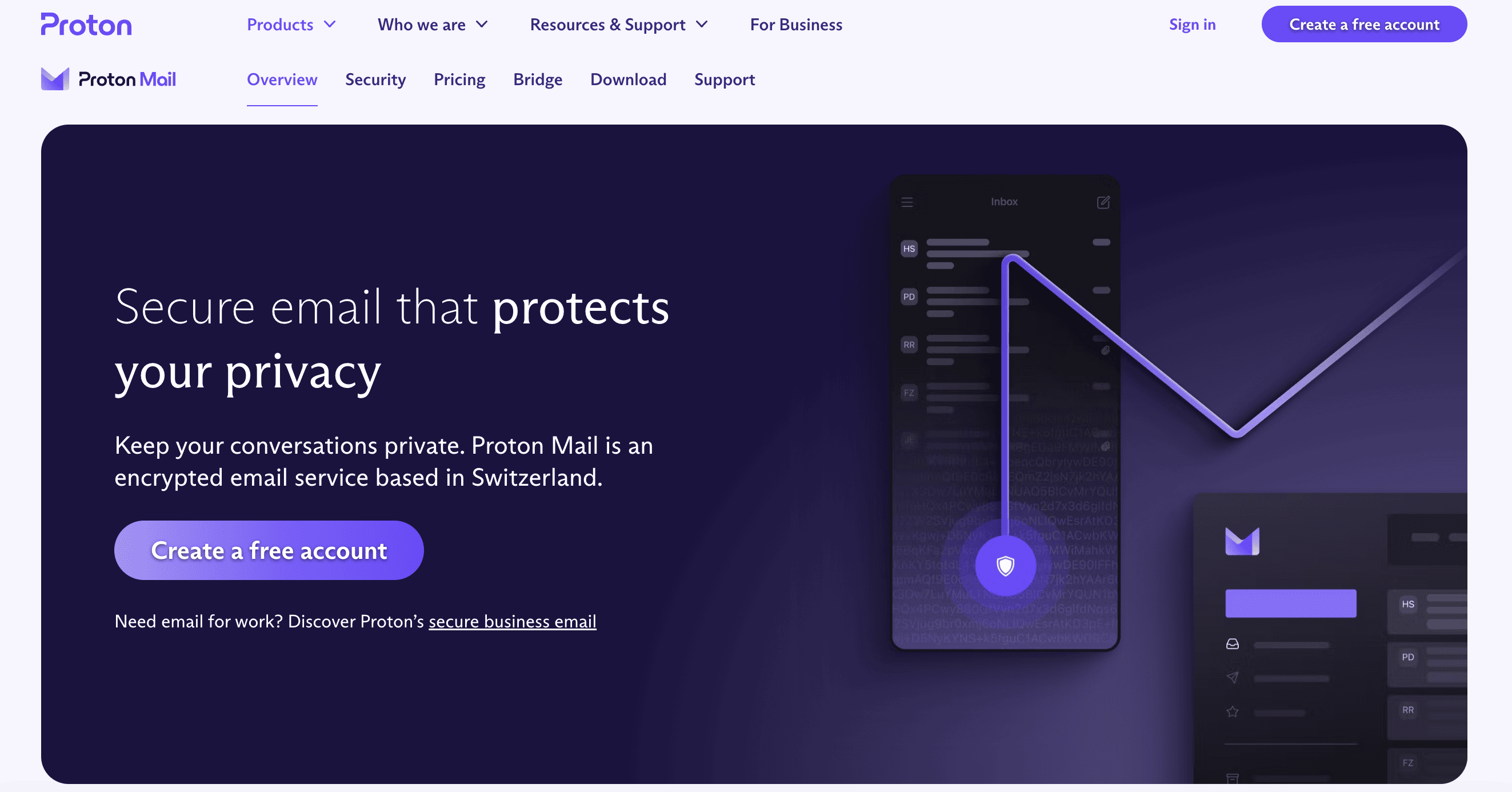 Go to the official website of Proton Mail